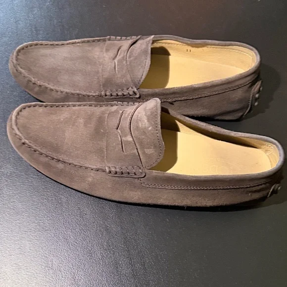 Tod's Dark Brown Suede Driver Loafers men’s size 11 Made in Italy - Picture 13 of 16